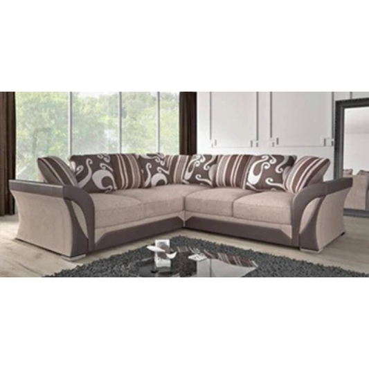 SHANNON CORNER SOFA BROWN/BEIGE  3+2 seater