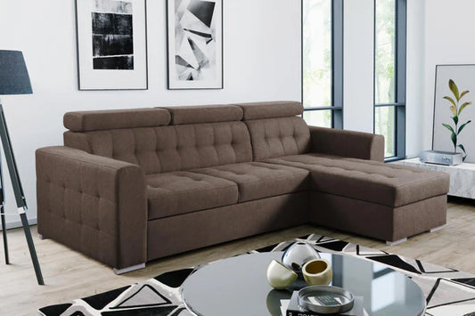 Luca Corner L Shape Sofa Bed With Storage Space Universal orientation