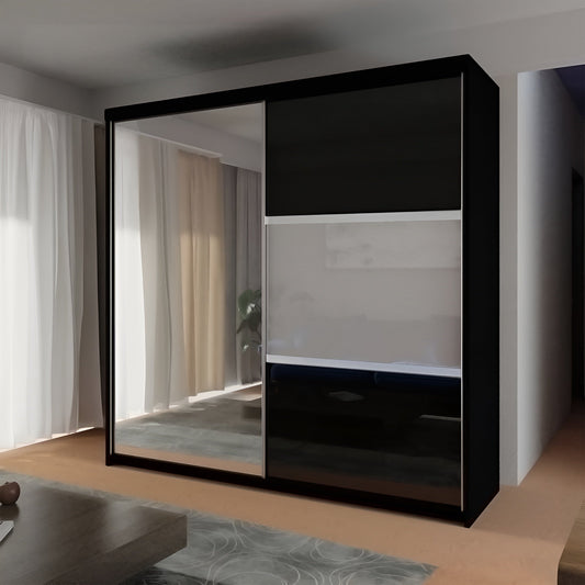 Manhattan High Gloss Wardrobe 120cm/150cm/200cm/250cm.